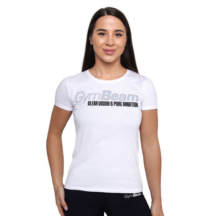 Women‘s Pure Ambition T-shirt White - GymBeam L