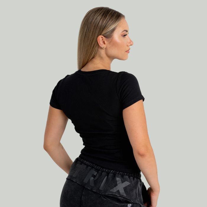 Women‘s Ribbed Tee Black - STRIX L