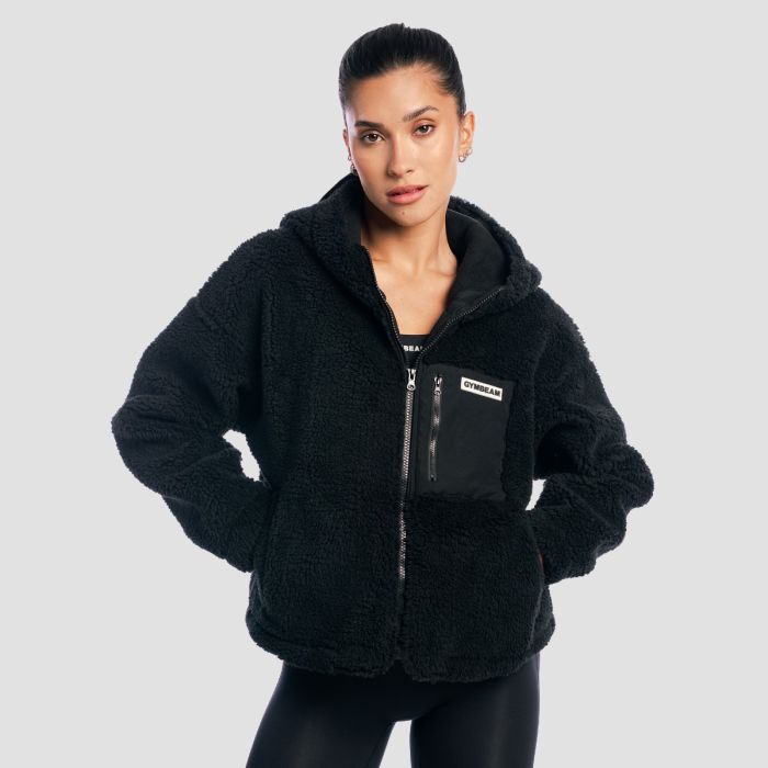 Women‘s Sherpa Jacket Black - GymBeam XL