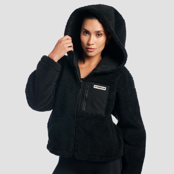 Women‘s Sherpa Jacket Black - GymBeam XL