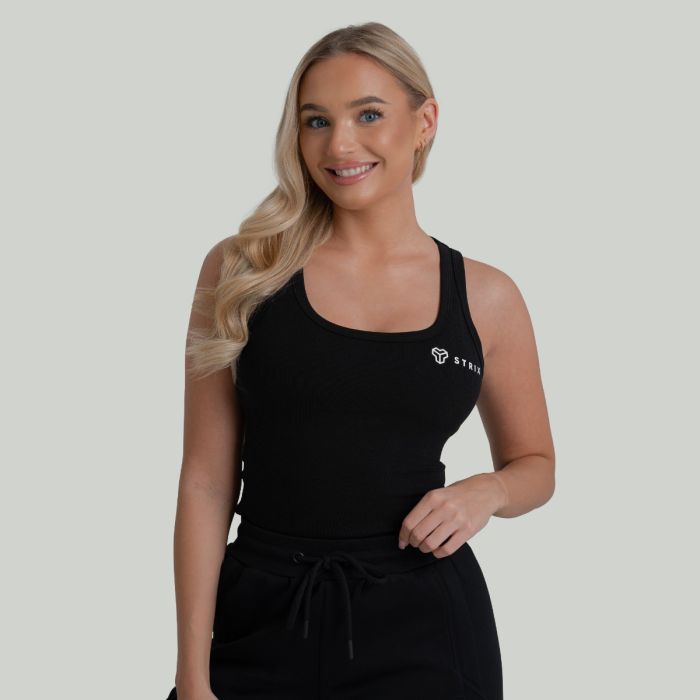 Women‘s Ribbed Tanktop Black - STRIX XS