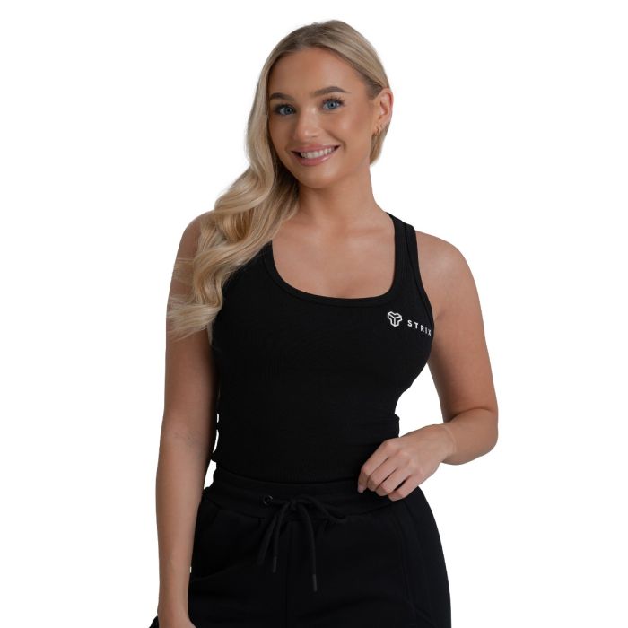 Women‘s Ribbed Tanktop Black - STRIX XS