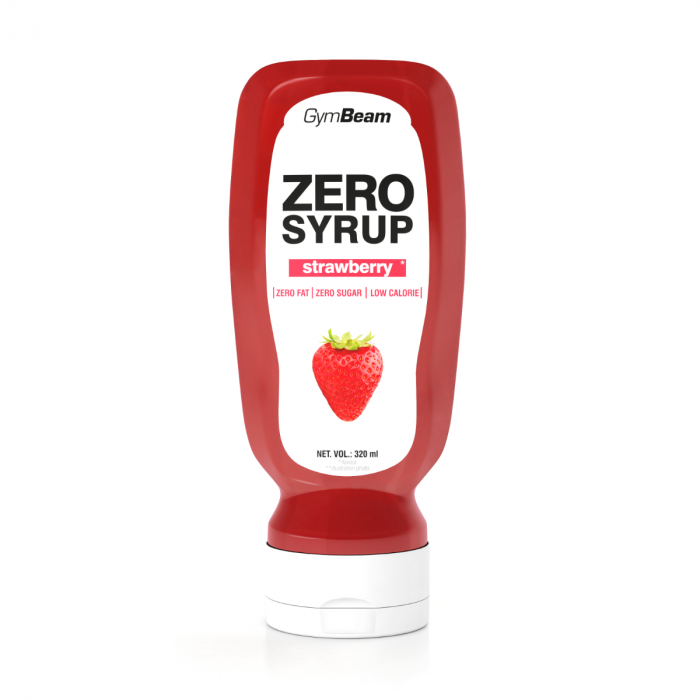 Bezkalorický sirup Strawberry Syrup - GymBeam 320 ml