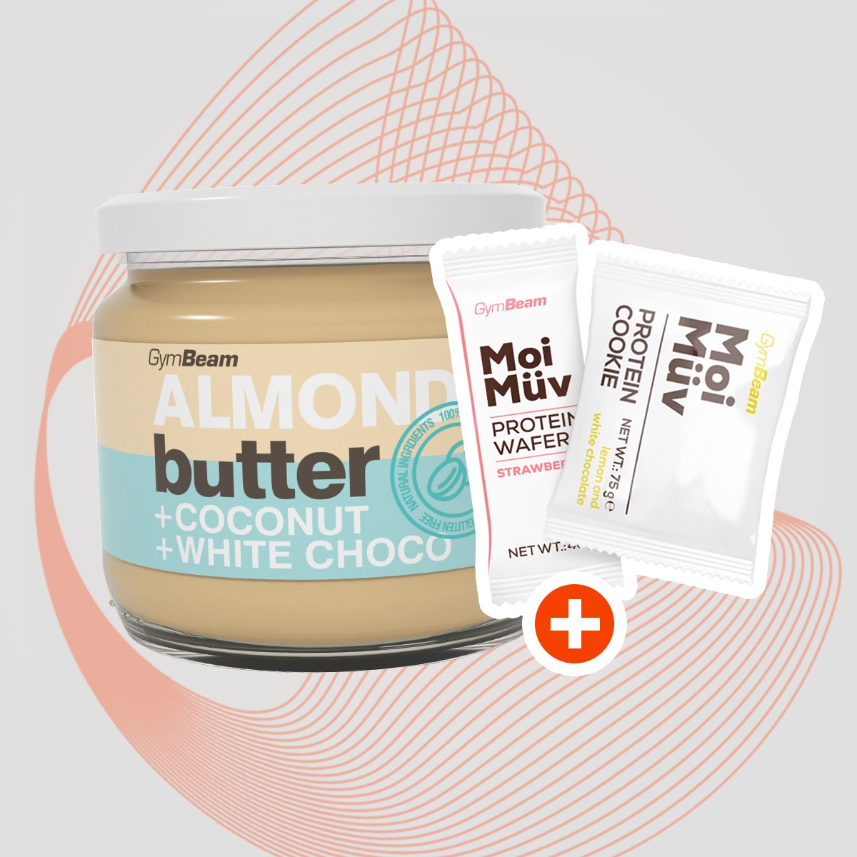Almond butter with coconut and white choco - GymBeam + cadeaux