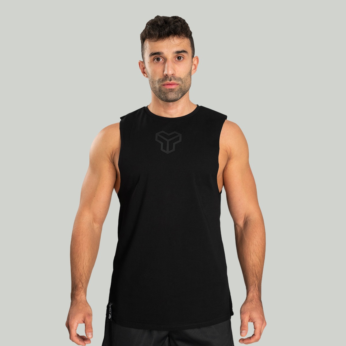Essential Cut-Off Tank Top Noir - STRIX