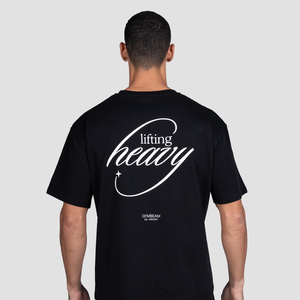 T-shirt "Lifting Heavy" – Noir – GymBeam