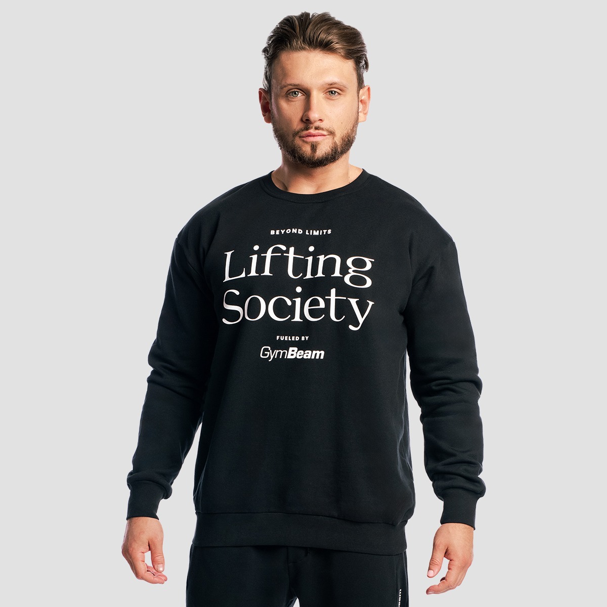 Sweat à capuche Lifting Society, couleur noire – GymBeam.