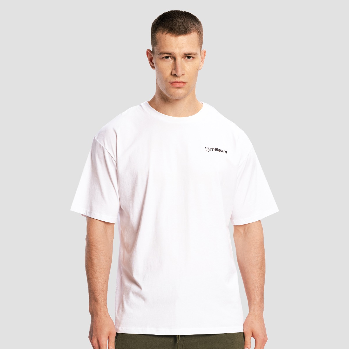 T-shirt Oversize Limitless, couleur blanche - GymBeam.