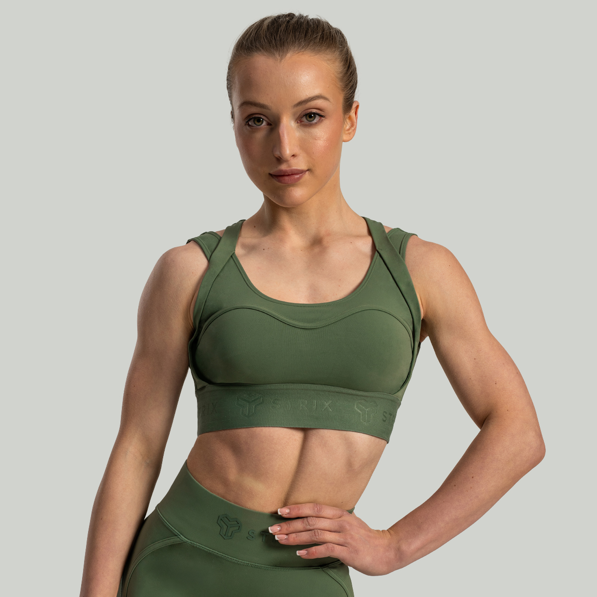 Soutien-gorge de sport Lunar, couleur vert cèdre - STRIX.