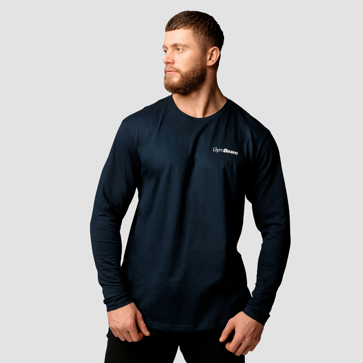 T-shirt manches longues basique pour hommes, couleur marine - GymBeam.