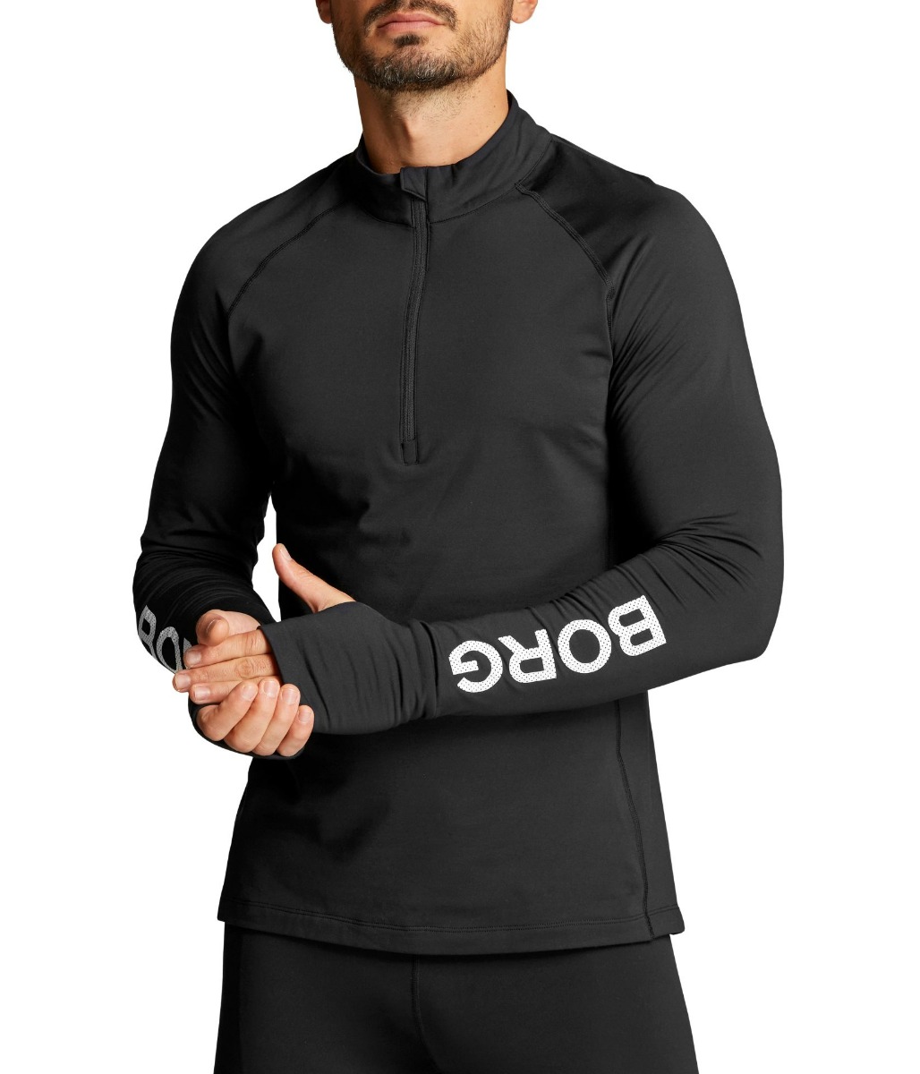 Men‘s Hoodie Midlayer Half Zip Black Beauty - BJÖRN BORG
