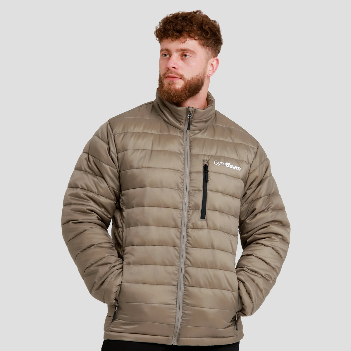 Manteau matelassé pour hommes, Vetiver/Noir - GymBeam.