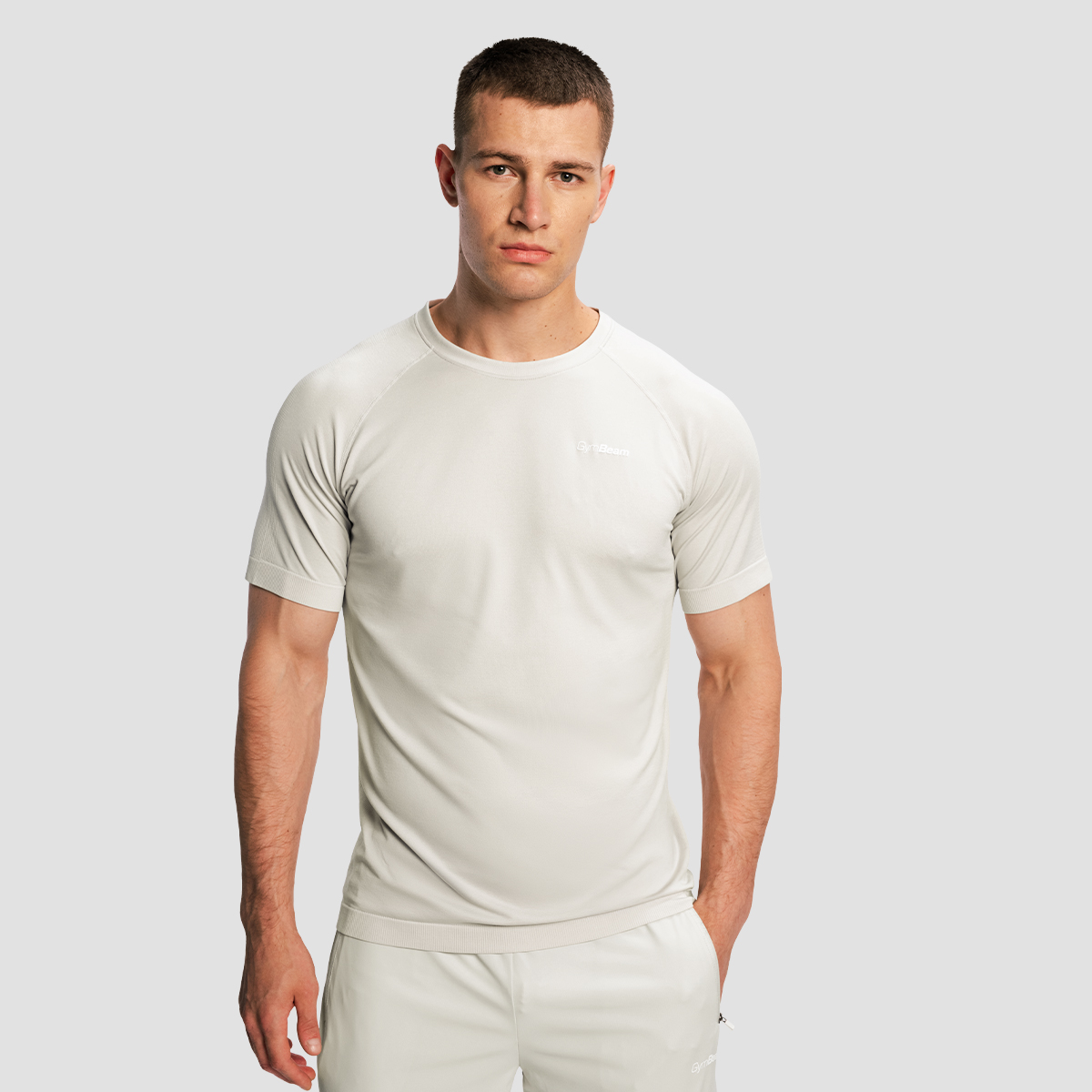 T-shirt de course pour hommes Pulse X, couleur gris - GymBeam.