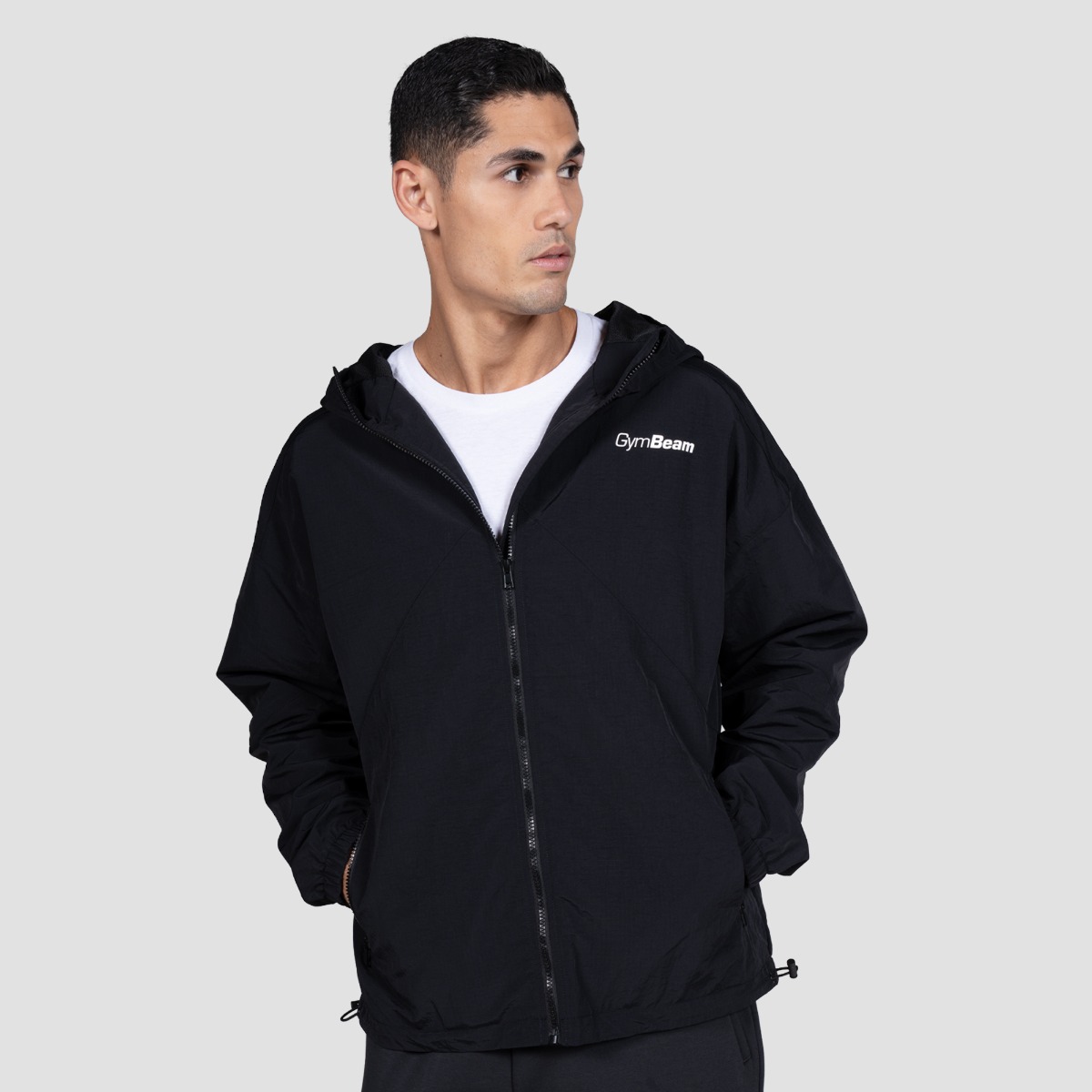 Veste de course pour hommes, couleur noire - GymBeam.