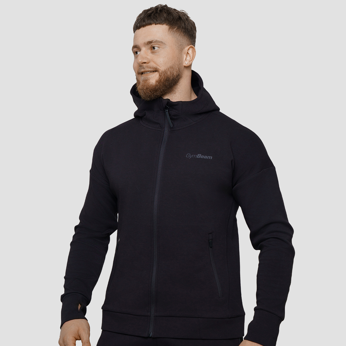 Agile Sweat à capuche zippé Noir - GymBeam