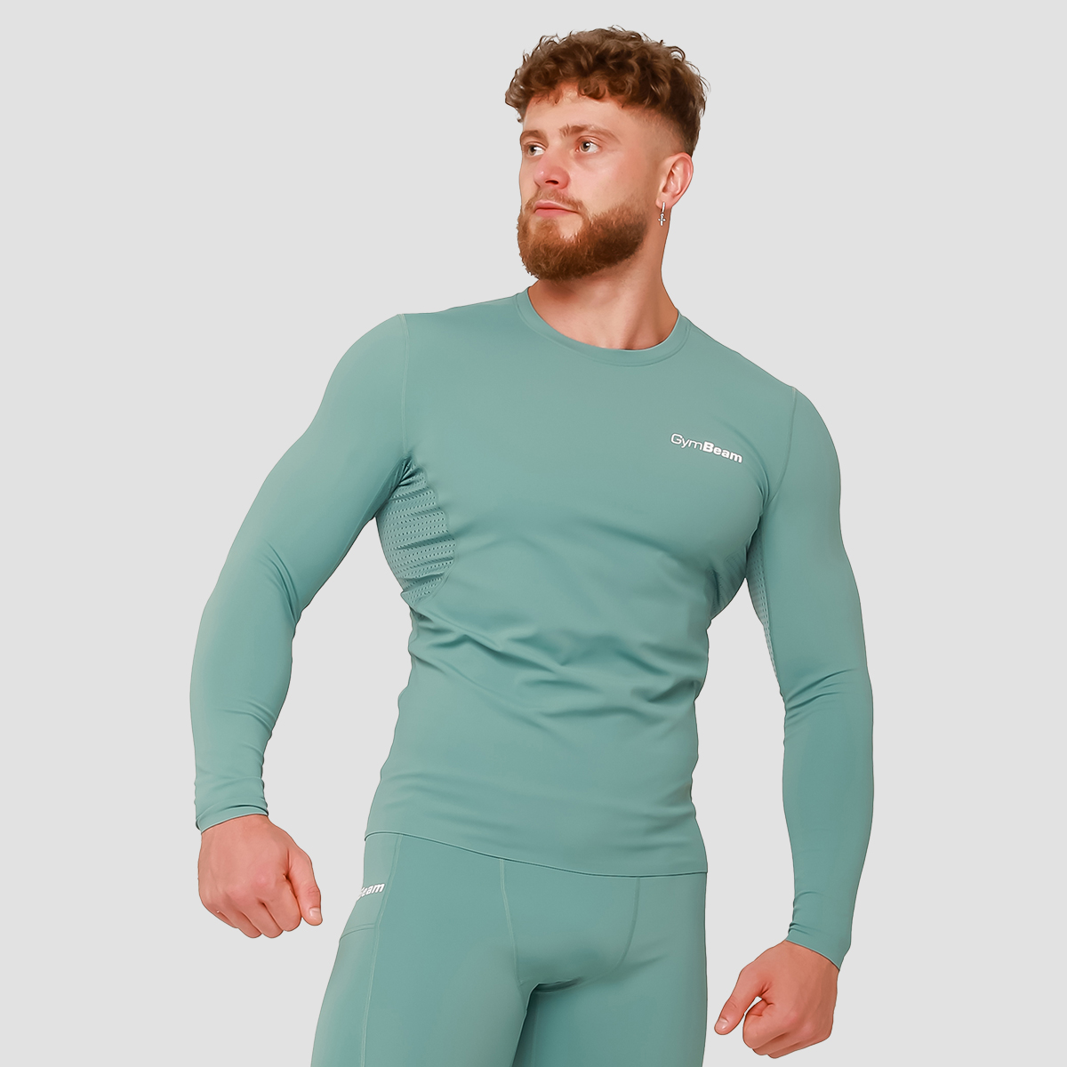 T-shirt à manches longues, haute compression, couleur bleu - GymBeam.