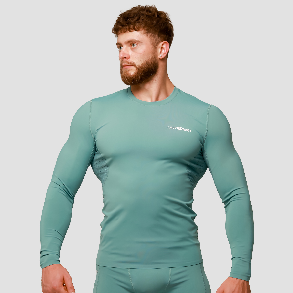 T-shirt manches longues à compression modérée, couleur bleu - GymBeam.