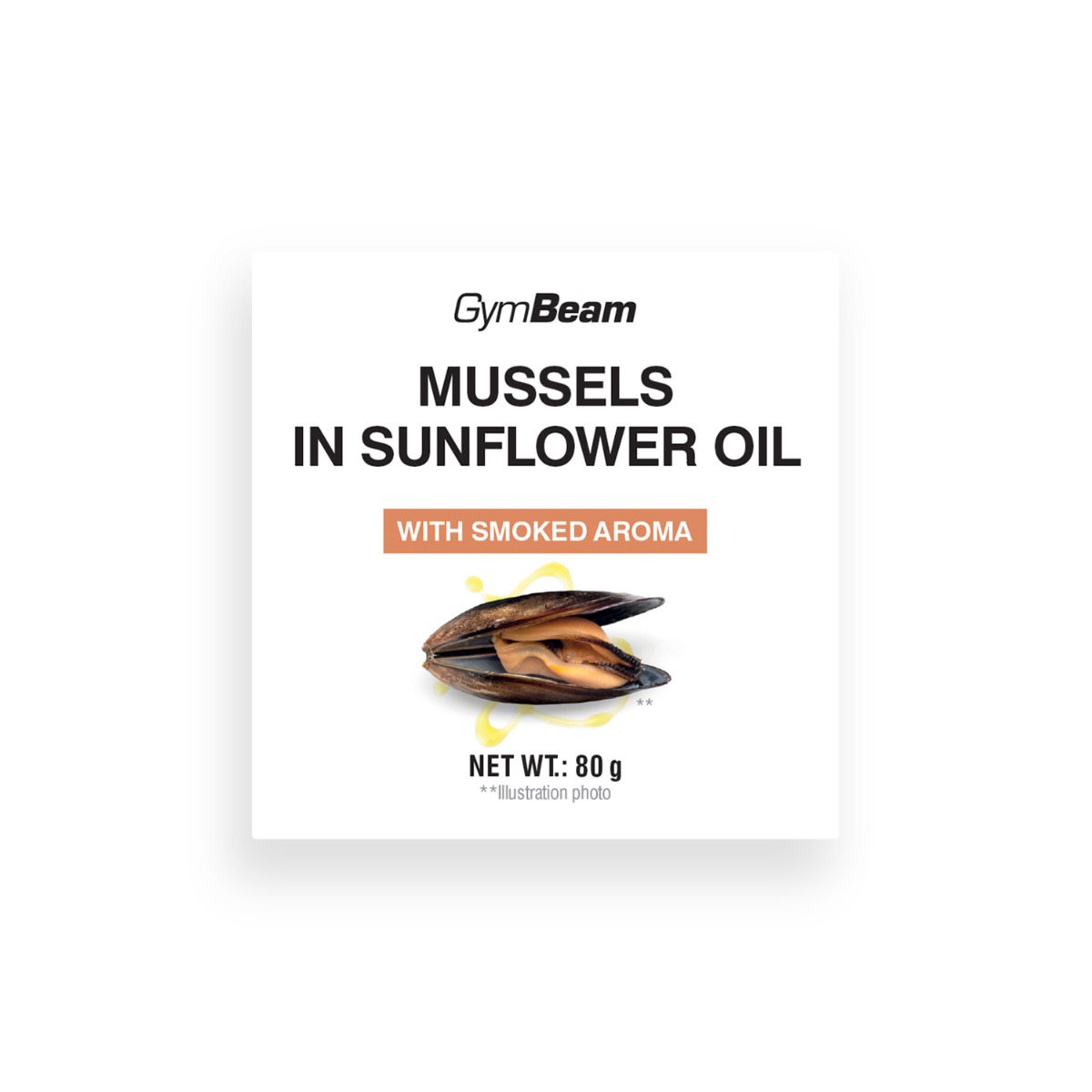 Moules à l'huile de tournesol, arôme fumé - GymBeam.