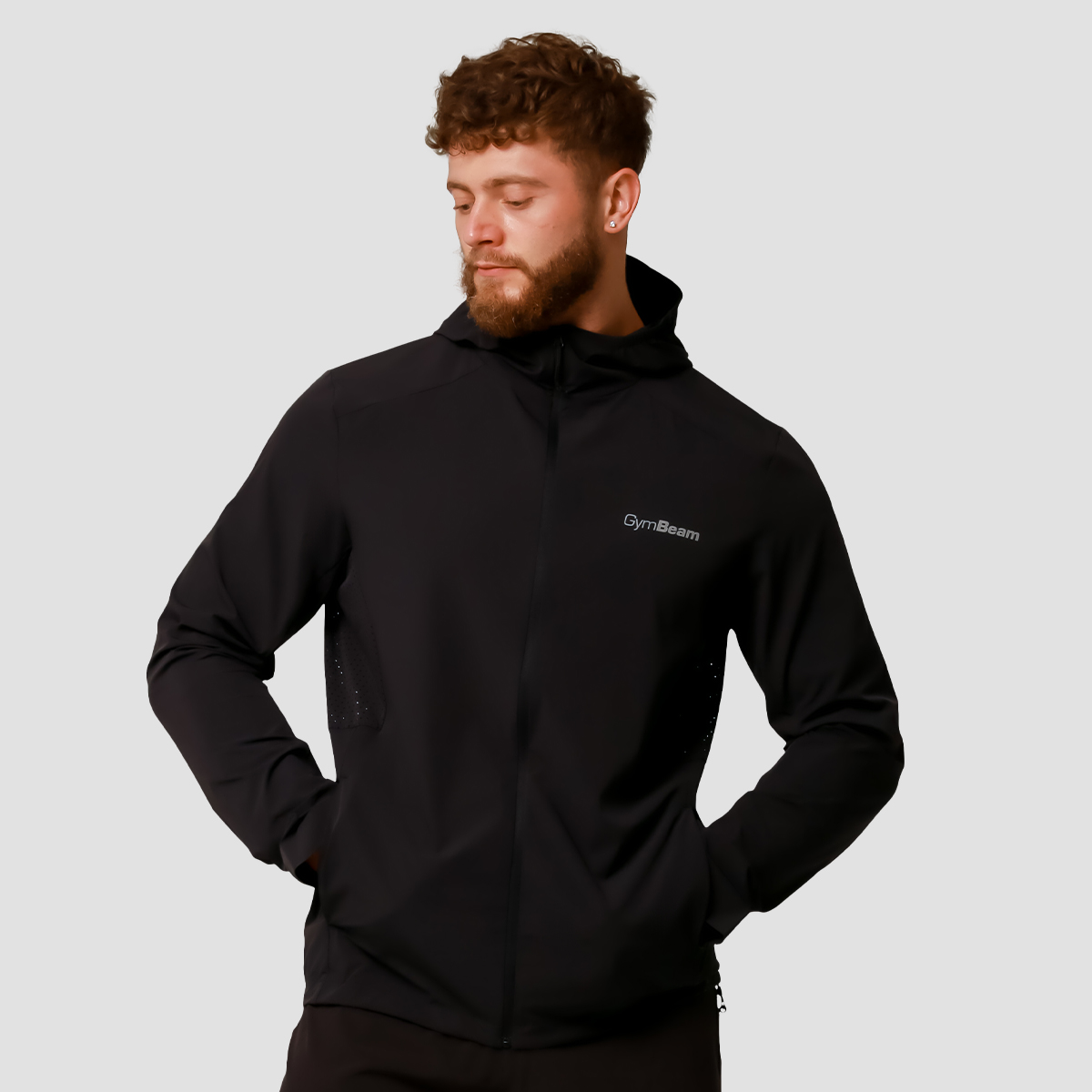 Veste de course Pulse, noire - GymBeam.