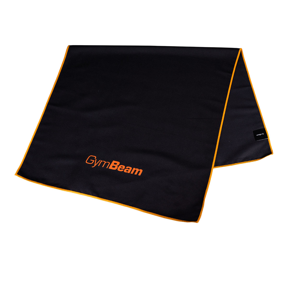 Serviette de sport à séchage rapide, noire/orange - GymBeam.