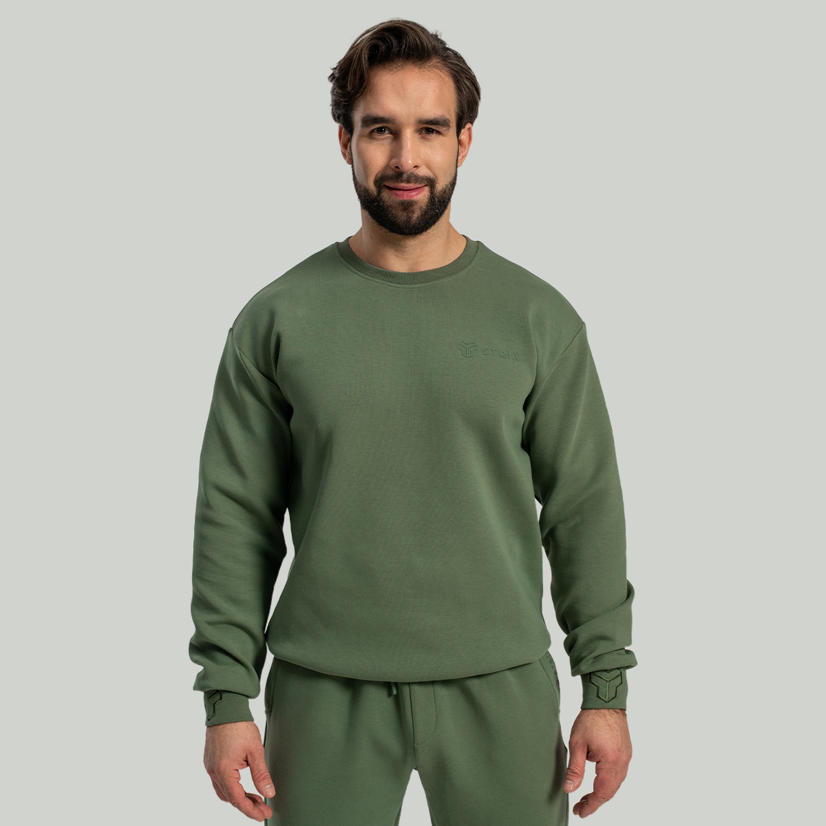 Sweat à capuche décontracté, couleur vert cèdre - STRIX.