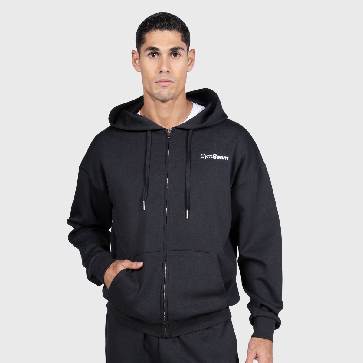 Relay Zip Hoodie Noir - GymBeam