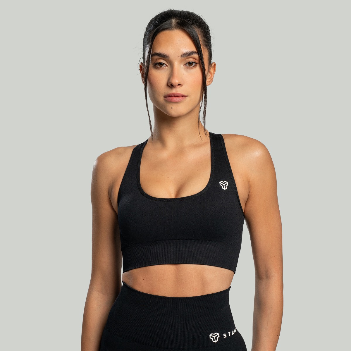 Soutien-gorge de sport sans coutures, noir - STRIX.