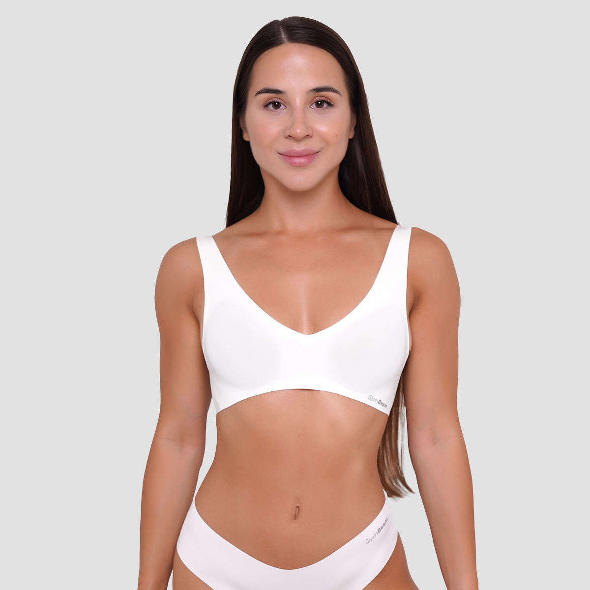 Soutien-gorge sans couture Chalk - GymBeam.