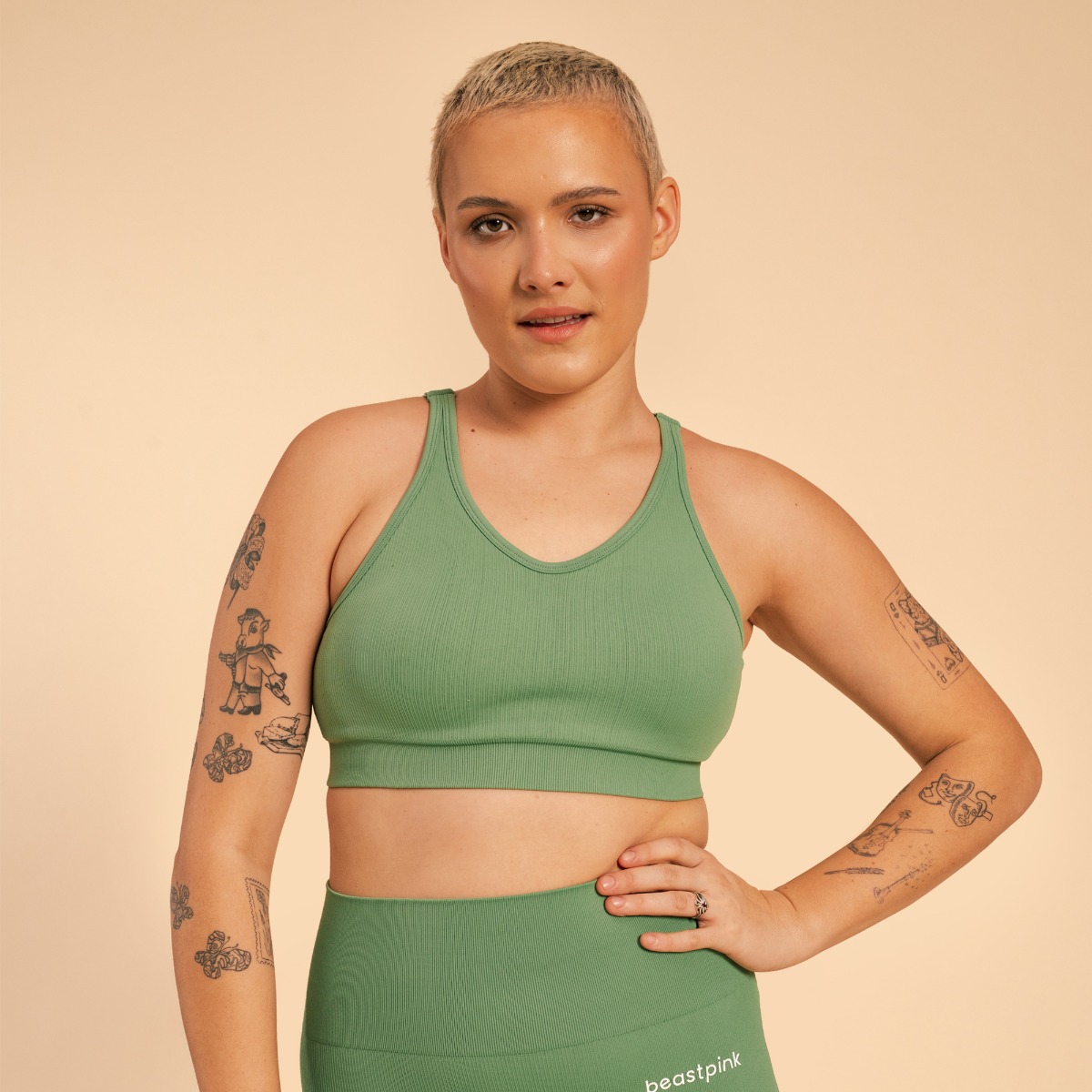 Soutien-gorge de sport Hyper Olivine - BeastPink.