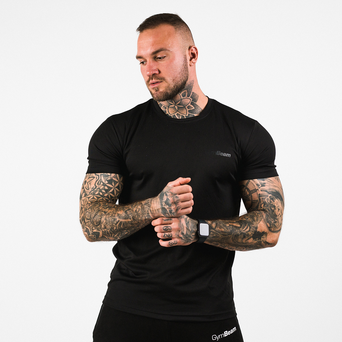T-shirt pour hommes TRN, couleur noire - GymBeam.