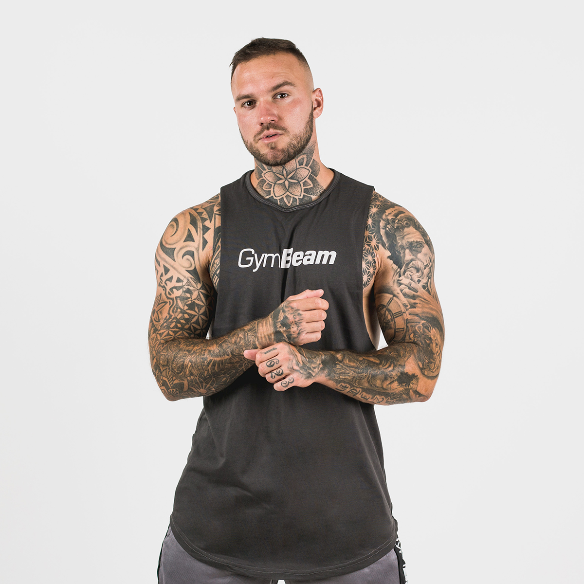 T-shirt sans manches gris pour hommes - GymBeam.