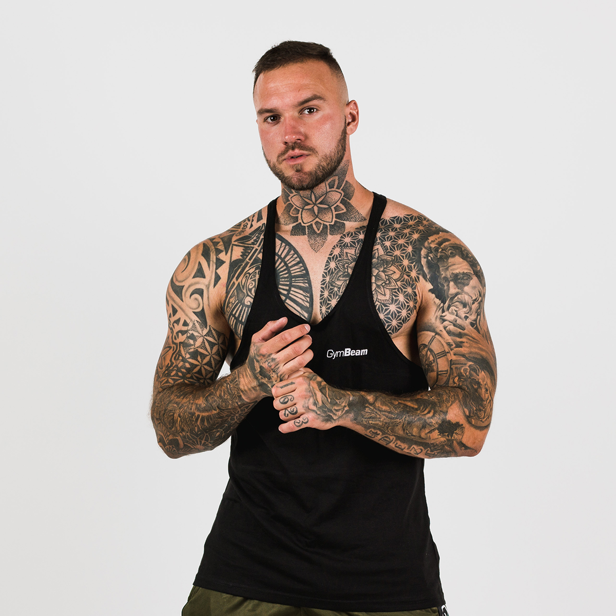 T-shirt sans manches pour hommes, couleur noire - GymBeam.