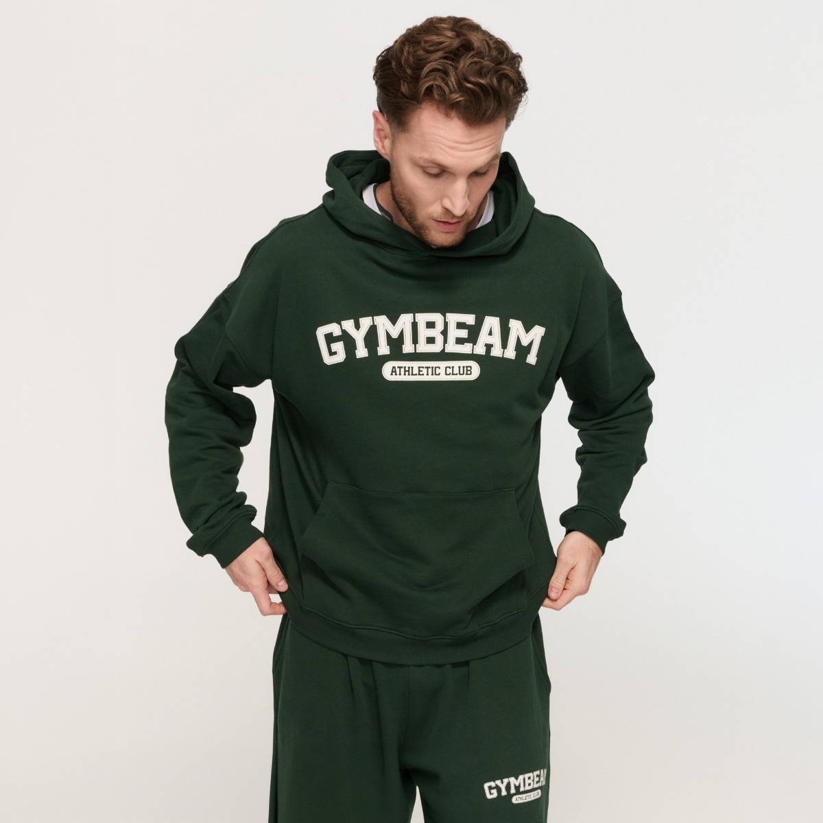 Sweat à capuche Varsity, couleur vert - GymBeam.