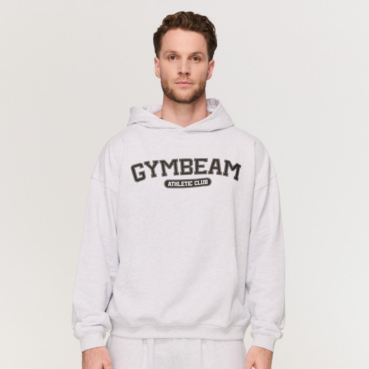 Sweat à capuche Varsity gris - GymBeam.