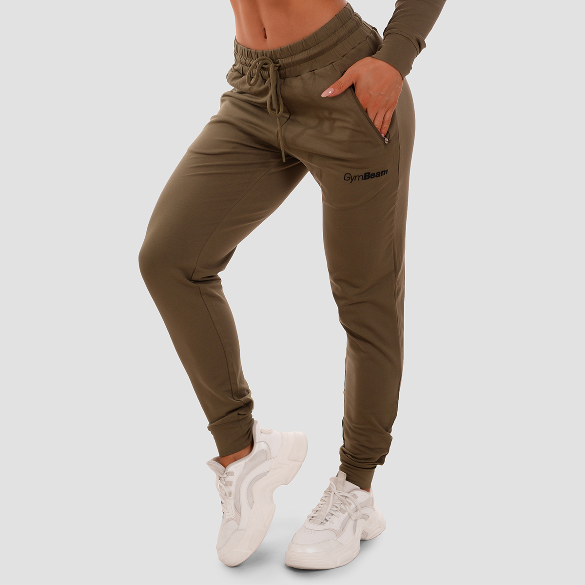 Pantalon de jogging TRN pour femmes, couleur olive - GymBeam.