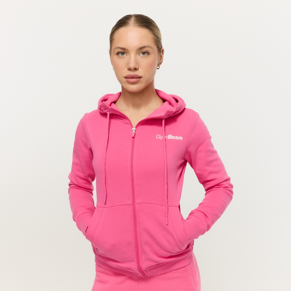 Sweat à capuche zippé pour femmes, modèle Limitless, saveur dragonfruit – GymBeam.