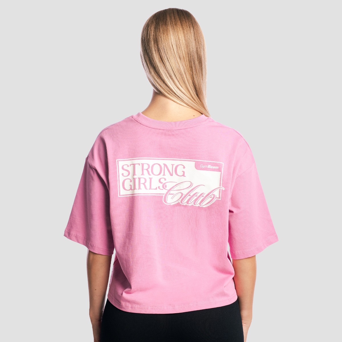T-shirt pour femmes, modèle Club Boxy, couleur rose - GymBeam.